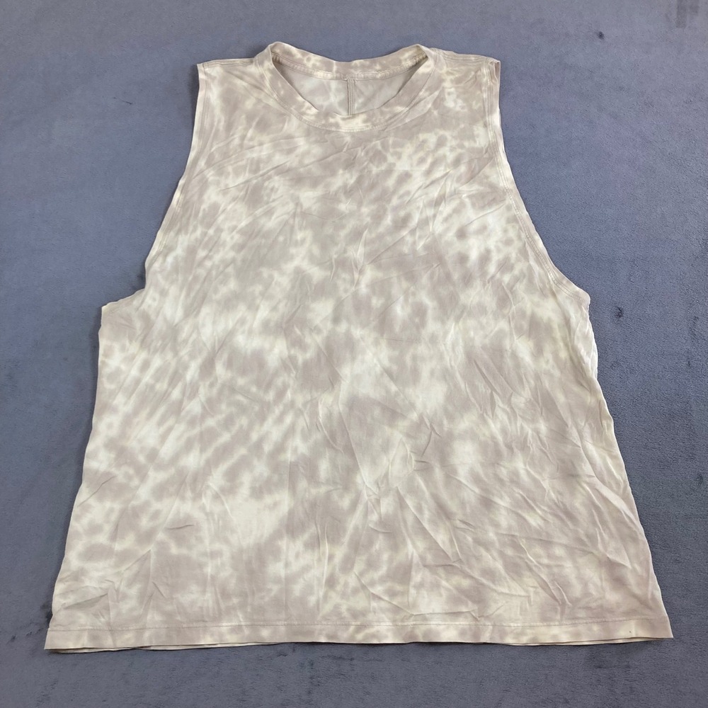 Lululemon Women's All yours Tie Dye Tank Top Tan Cream Athletic Size 12